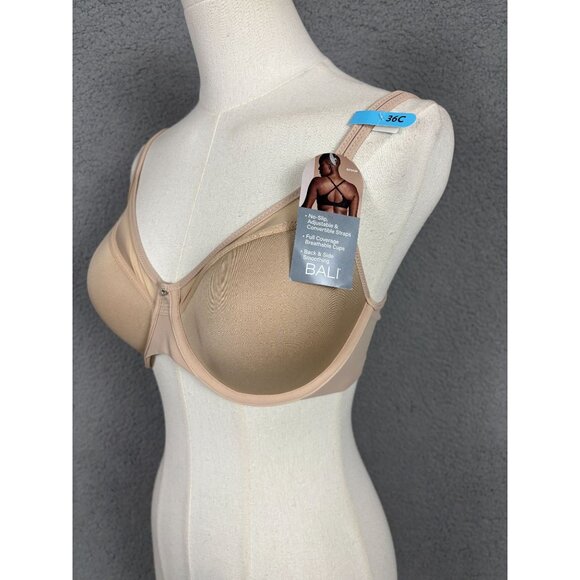 Bali Women's One Smooth U Ultra Light Convertible Underwire Bra Nude 36C NWT's - Picture 4 of 8